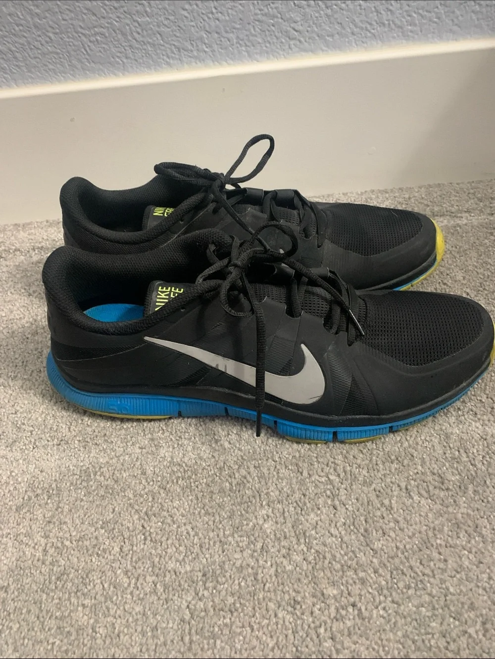 Nike Men Shoe Free 5.0 TR Athletic Running Walking Sneaker Size 13 Black Blue